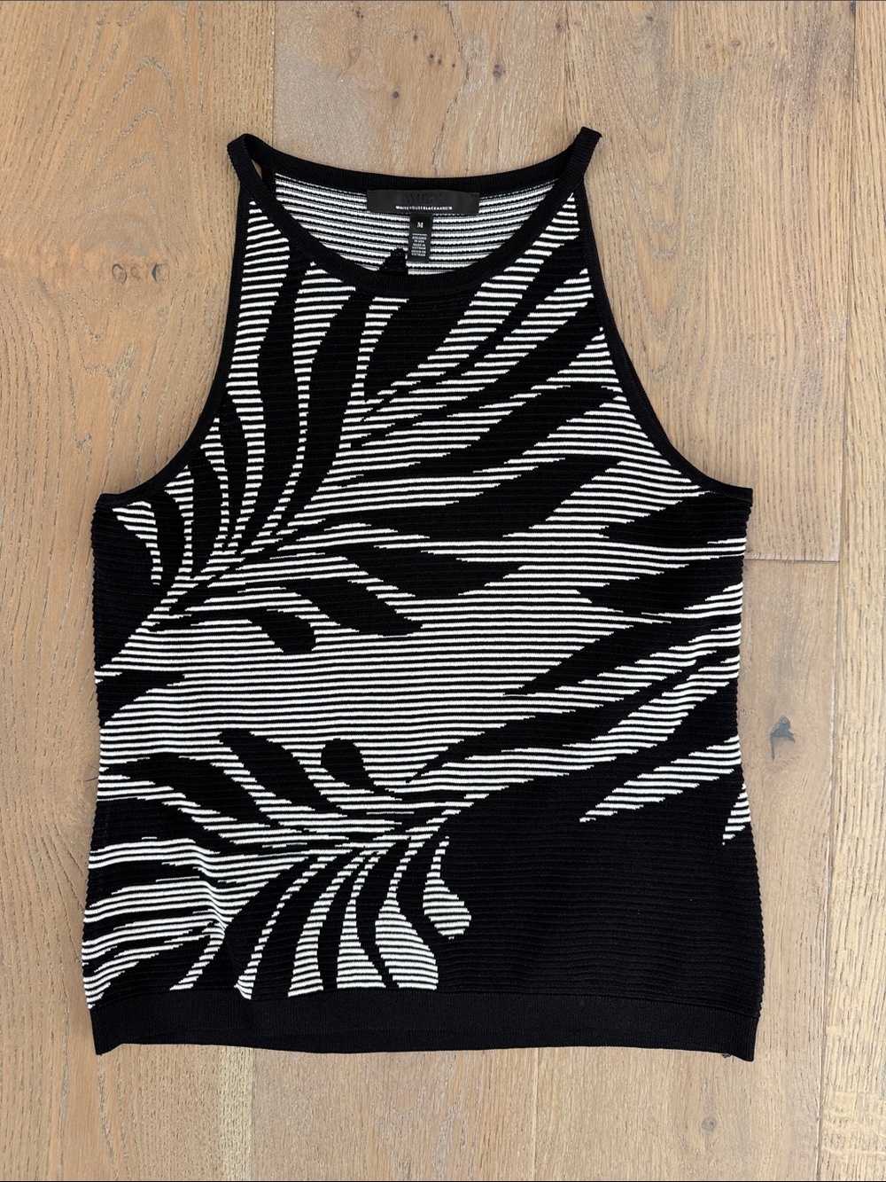 White House Black Market Black & White Top
